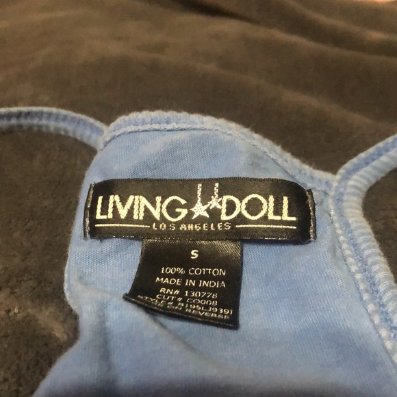 Blue Tie Dye Bedazzled sequin tank top - Picture 4 of 4